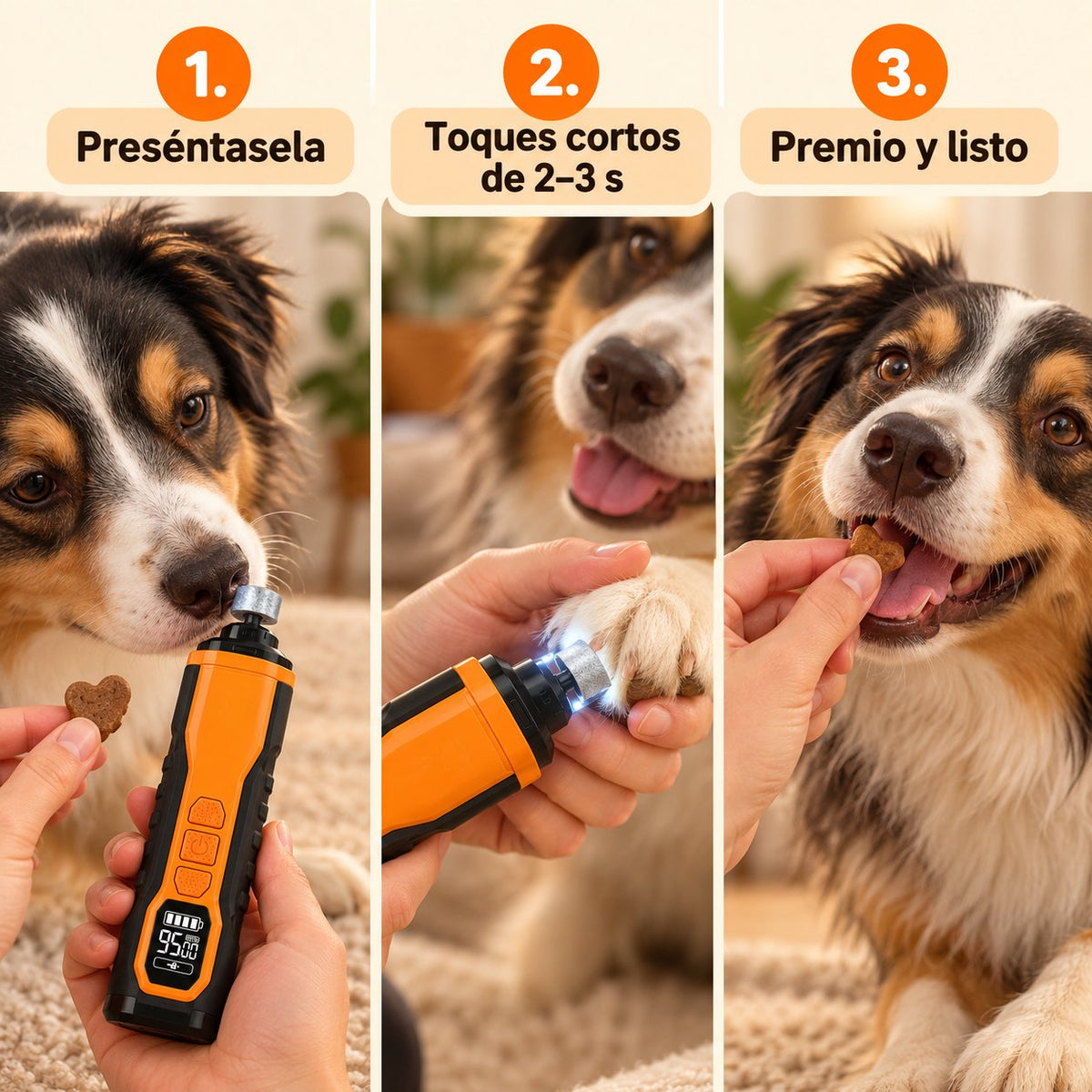 Cómo limar las uñas de tu perro en 3 pasos: preséntasela, toques cortos y premio